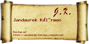 Jandaurek Kármen névjegykártya